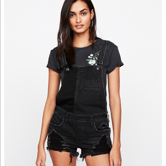 black overalls shorts womens
